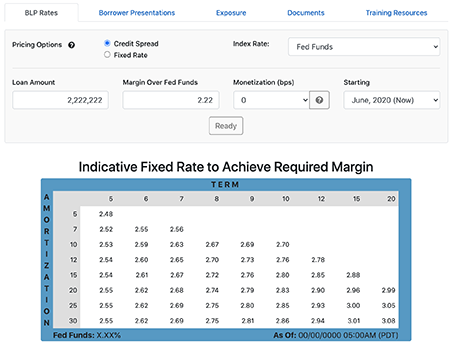 PCBB BLP Rates Screenshot